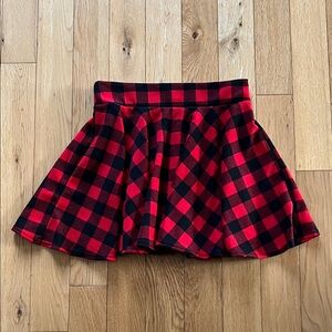 Red and Black Checkered Skater Mini Skirt wide elastic waistband